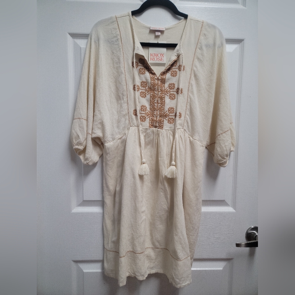 Knox Rose Cream Ruffled Smocked Mini Dress - Picture 5 of 9